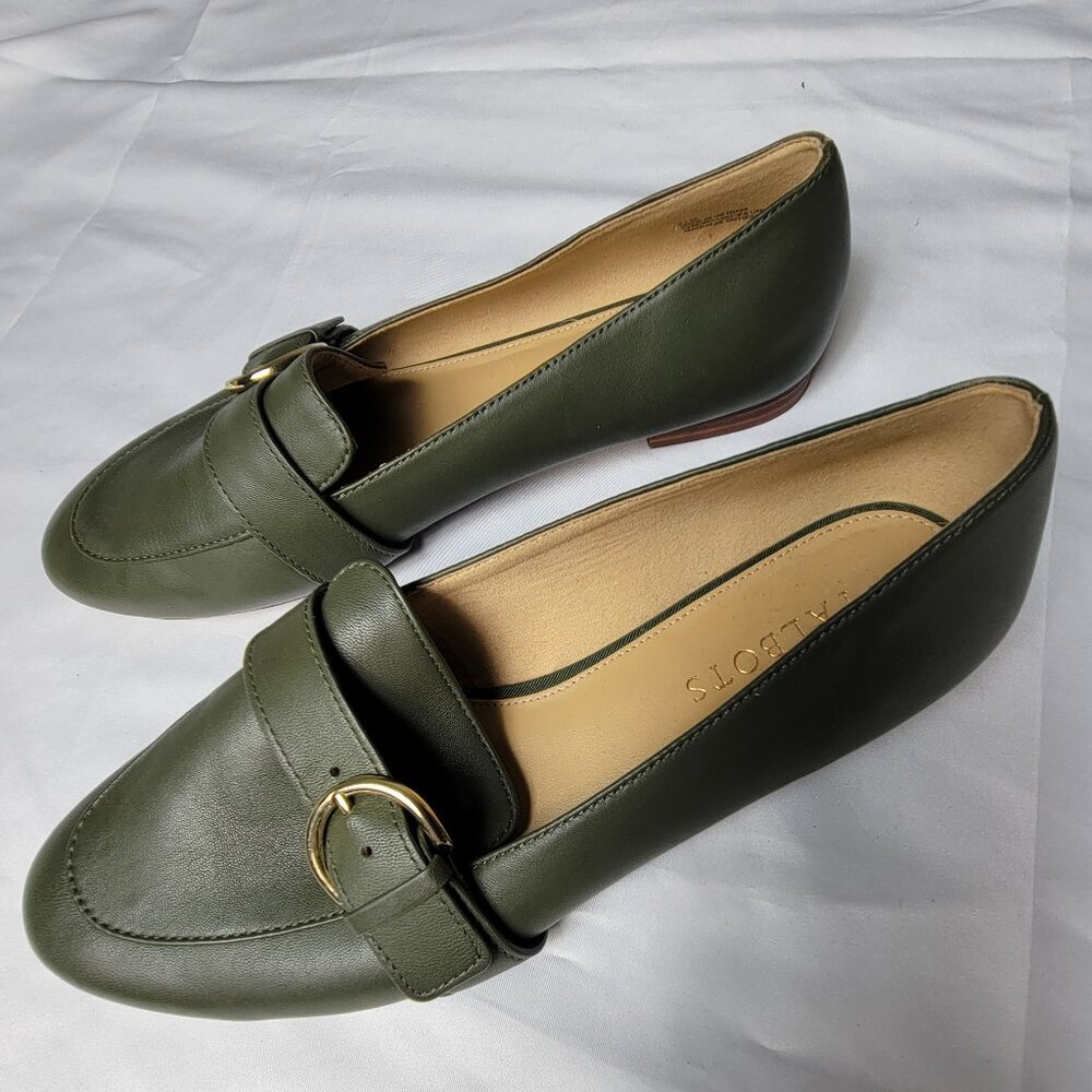 Talbots Ryan Buckle Loafer Women's Size 8.5 M Napa Leather Sage Green EUC - Picture 8 of 13